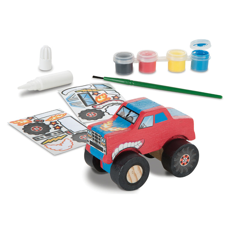 Melissa & Doug Wooden Monster Truck Decorate Your Own Contents
