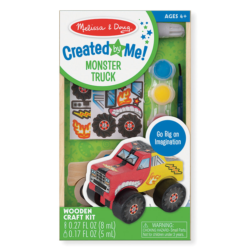 Melissa & Doug Wooden Monster Truck Decorate Your Own Packaging