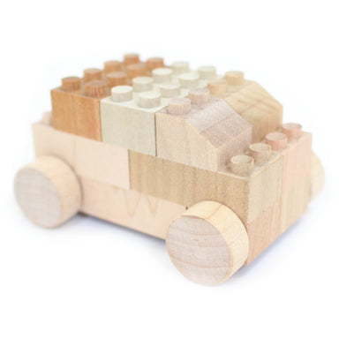 Mokulock BU-BU Wooden Building Bricks Car Set 2