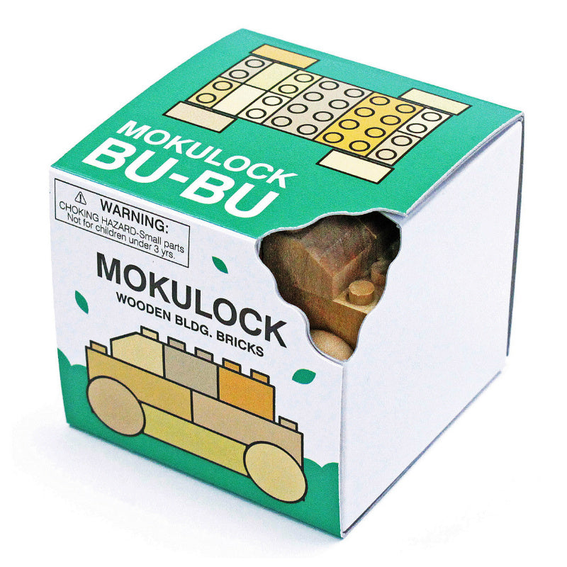 Mokulock BU-BU Wooden Building Bricks Car Set