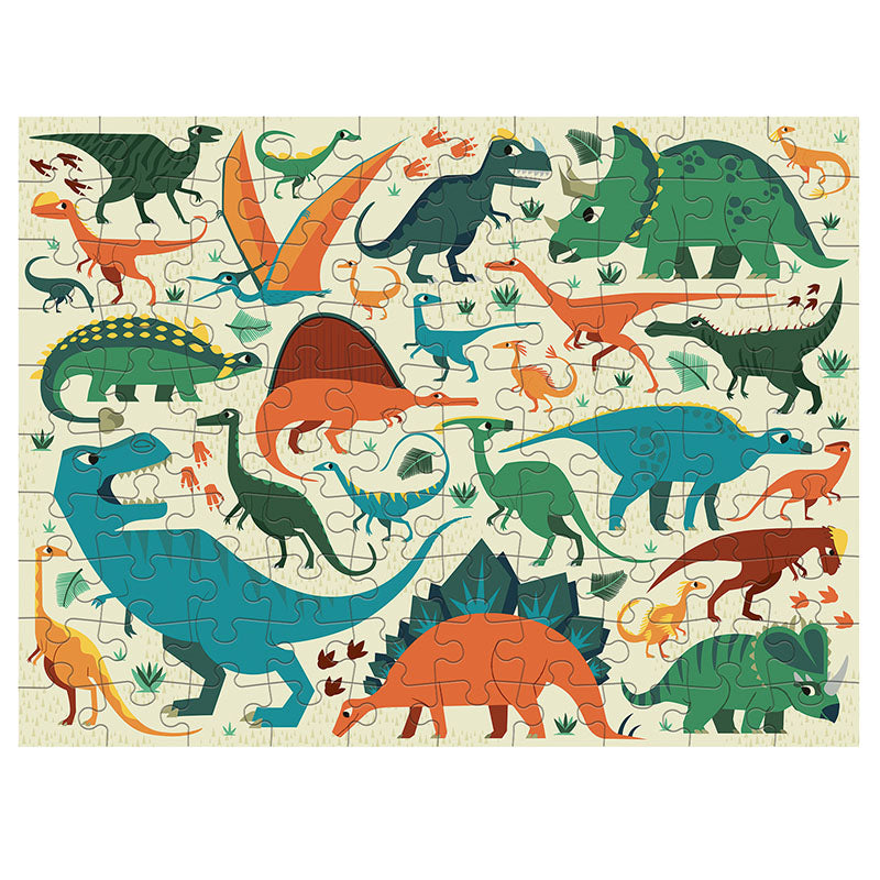Mudpuppy Double Sided 100 Piece Dinosaur Dig Puzzle