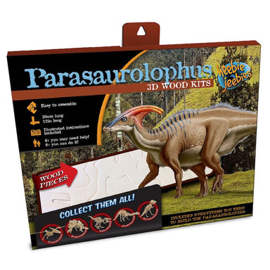 Heebie Jeebies Parasaurolophus Dinosaur 3D Wood Kit Packaging