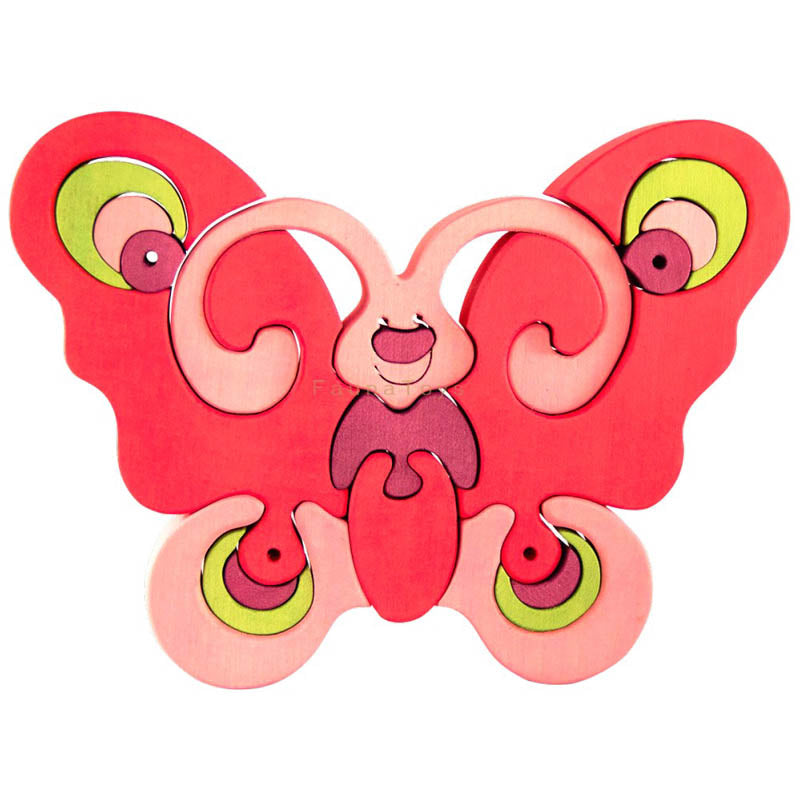 Fauna Wooden Pink Butterfly Puzzle