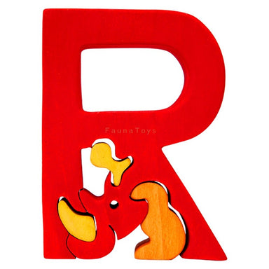 Fauna R for Rhino Letter Puzzle