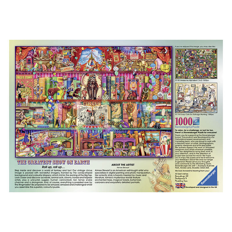 Ravensburger The Greatest Show On Earth 1000 Piece Puzzle Back Packaging