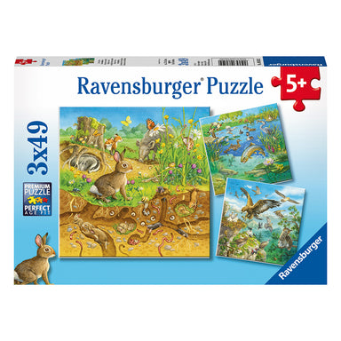 Ravensburger Animals In Their Habitats 3 x 49 Piece Puzzle Packaging
