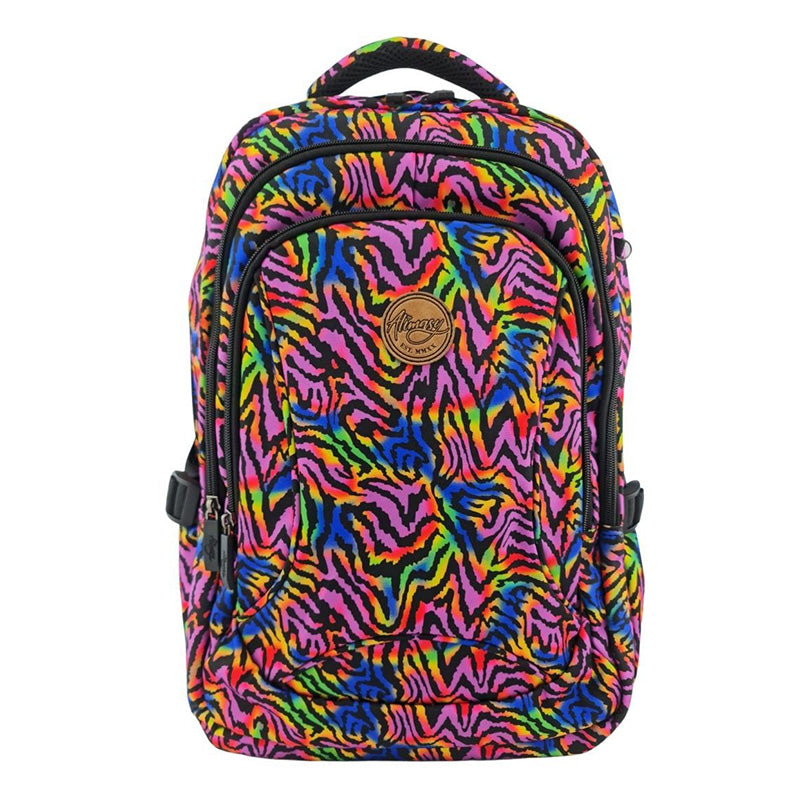 Alimasy Rainbow Zebra Kids Large Backpack