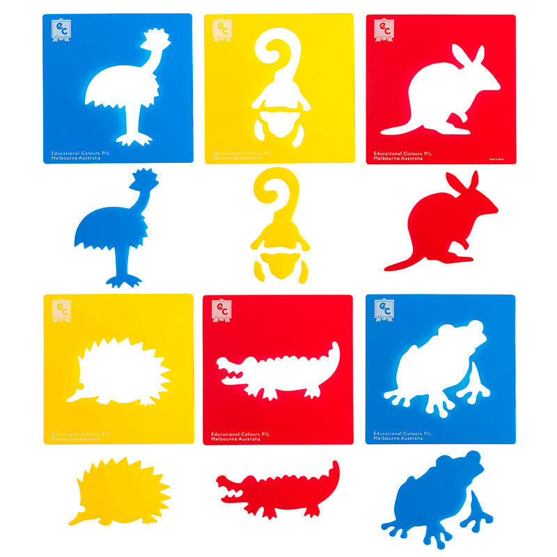 Educational Colours Australian Animals Stencils - Set 2Australian Animals Stencils - Set 2