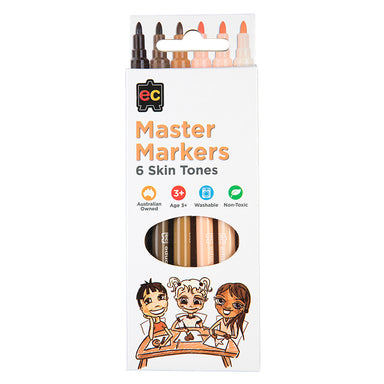 Educational Colours Master Markers 6 Skin Tones Box