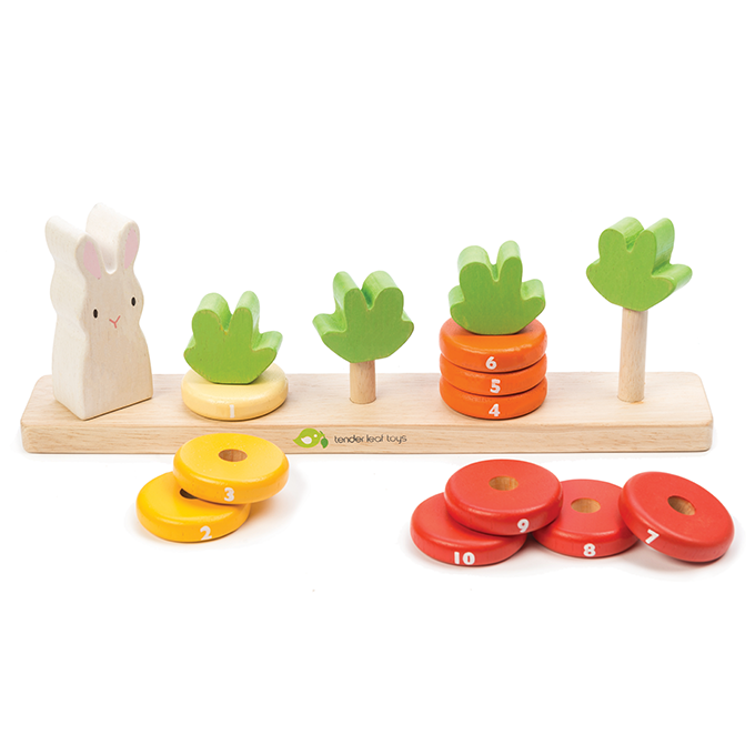 Tender Leaf Toys Counting Carrots Wooden Stacker 2