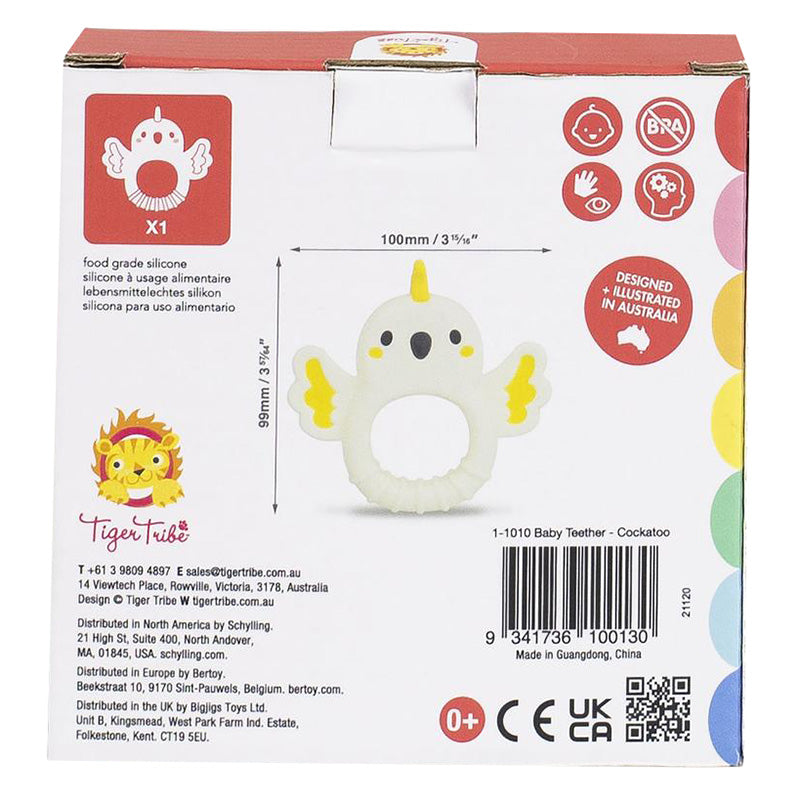Tiger Tribe Cockatoo Silicone Teether Back Box
