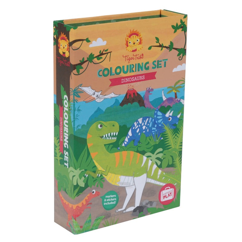 Tiger Tribe Colouring Set Dinosaurs Front Packaging