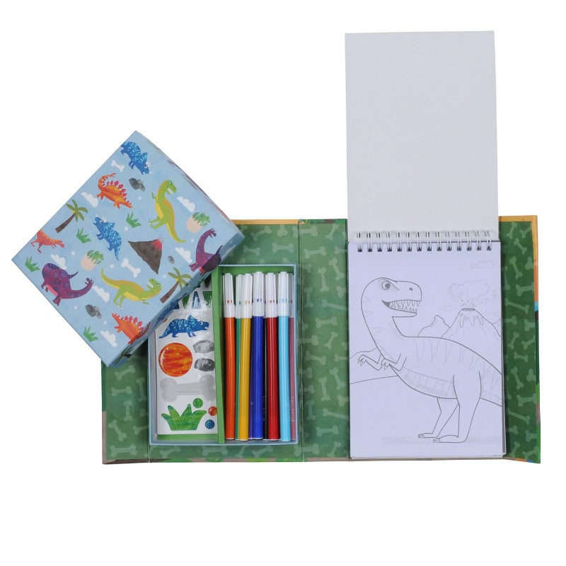 Tiger Tribe Colouring Set Dinosaurs Contents
