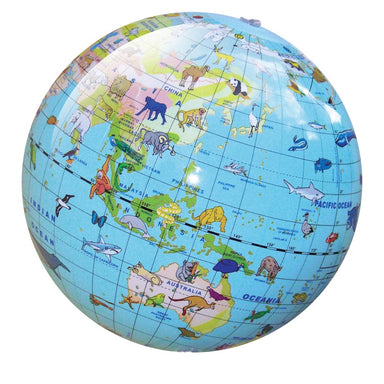 Tiger Tribe Inflatable World Globe with Animals