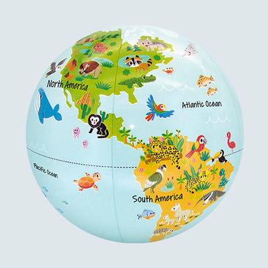Tiger Tribe Inflatable World Globe Baby Animals 30cm North America