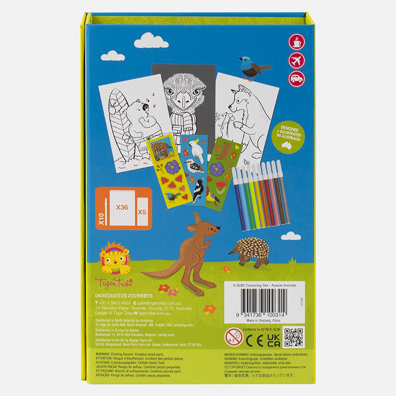 Tiger Tribe Colouring Set Aussie Animals Back Cover