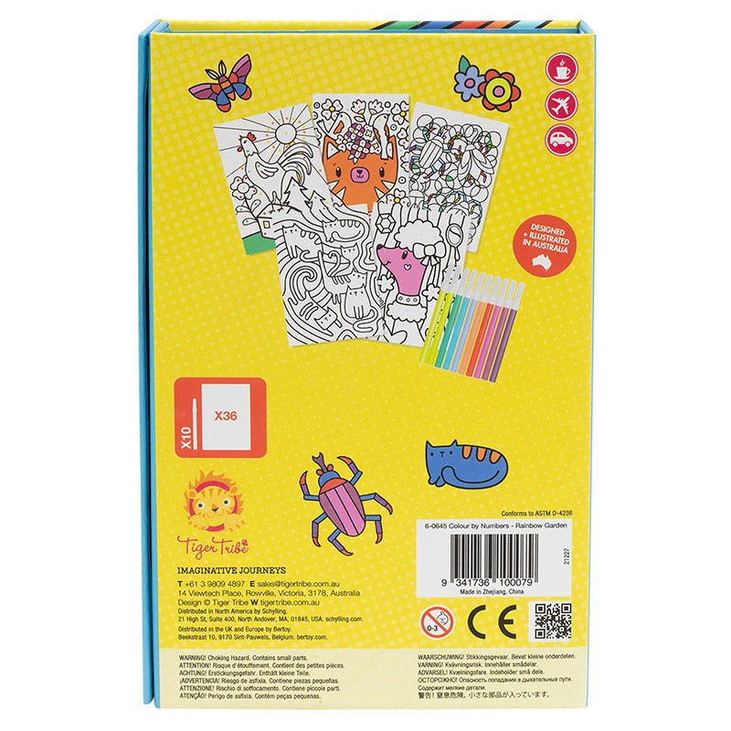 Tiger Tribe Colour by Numbers - Rainbow Garden Back Box