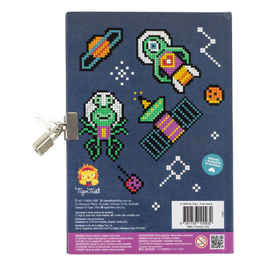 Tiger Tribe Lockable Diary Pixel Space Back