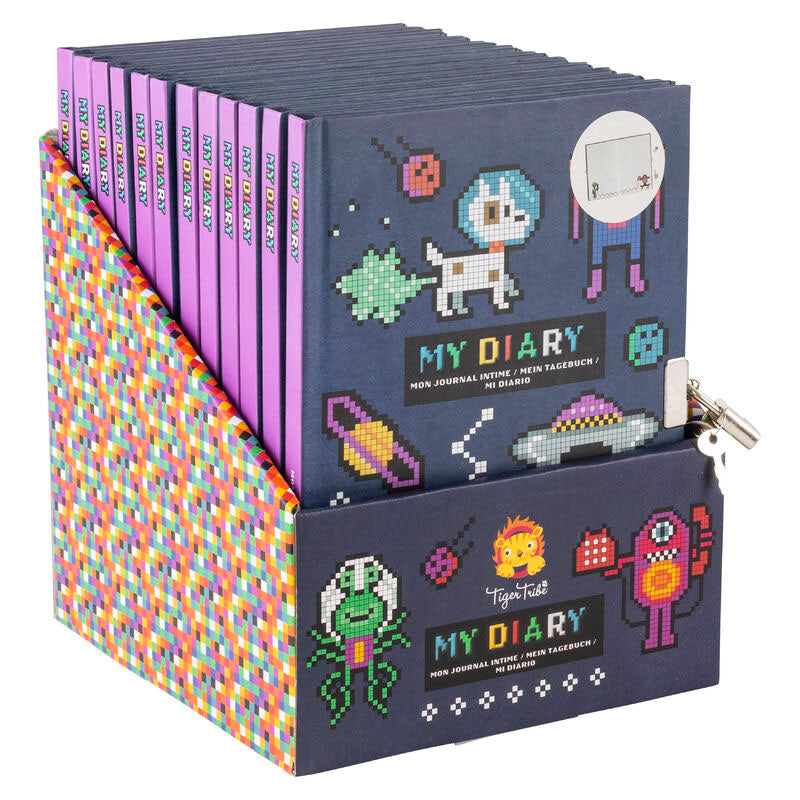 Tiger Tribe Lockable Diary Pixel Space POS