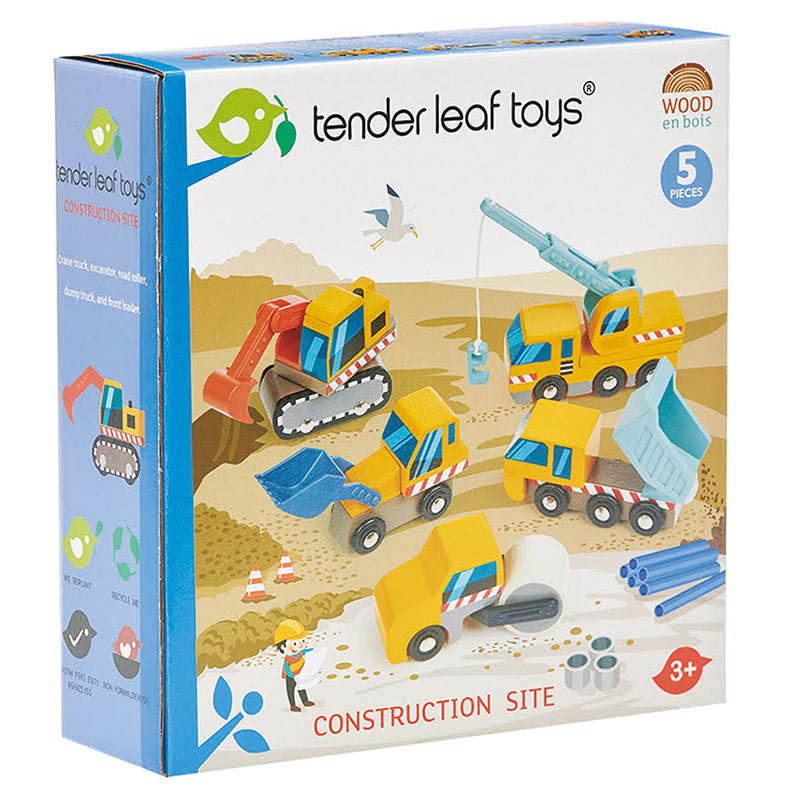 Tender Leaf Toys Wooden Construction Car Set Box