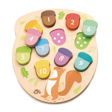 Tender Leaf Toys How Many Acorns Wooden Puzzle