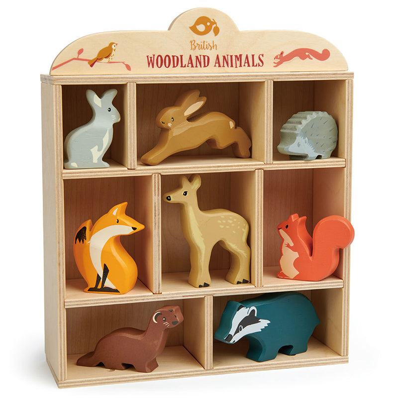 Tender Leaf Toys Wooden Woodland Animals with Display