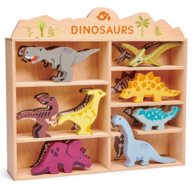Tender Leaf Wooden Dinosaurs with Display