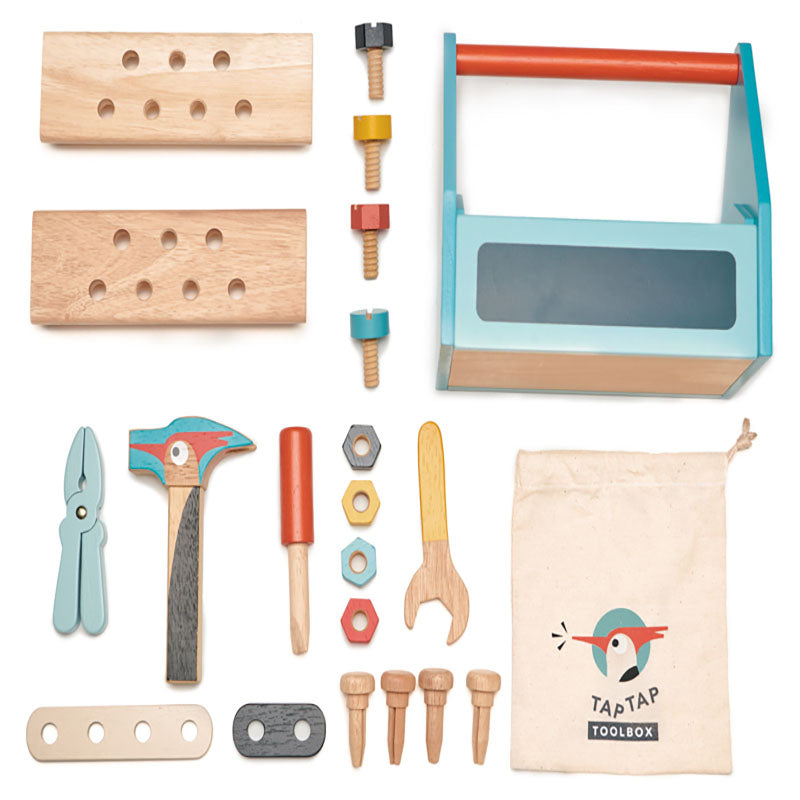 Tender Leaf Toys Tap Tap Tool Box Contents