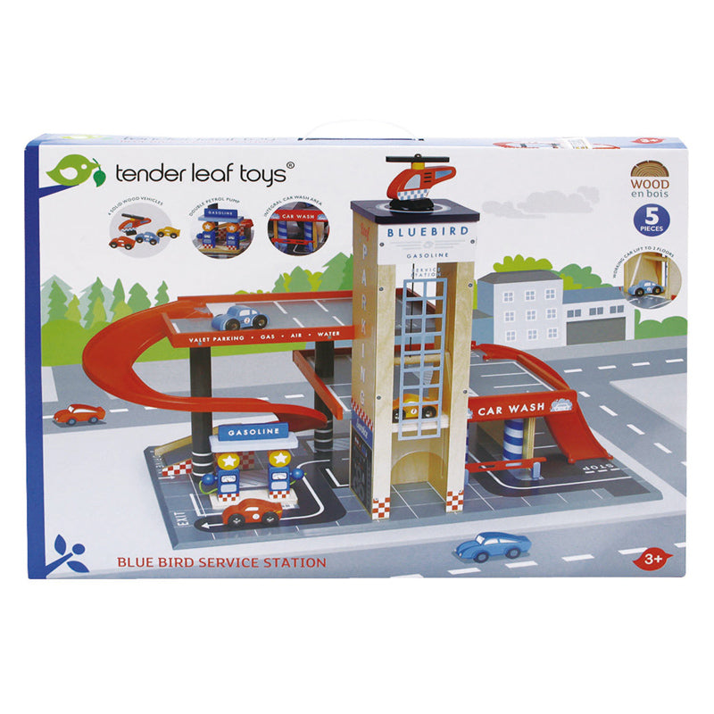 Tender Leaf Toys Blue Bird Service Station Box