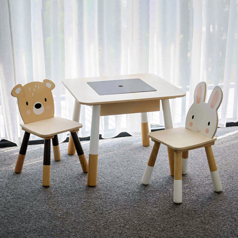 Tender Leaf Toys Forest Wooden Table & 2 Chairs Curtains