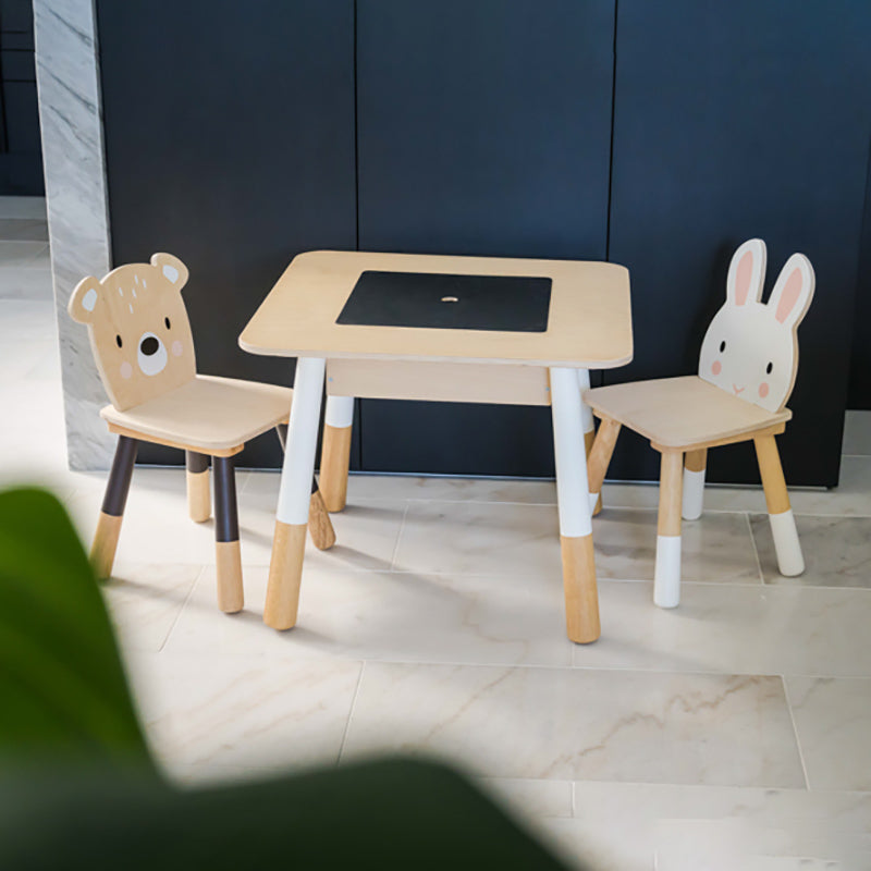 Tender Leaf Toys Forest Wooden Table & 2 Chairs Inside