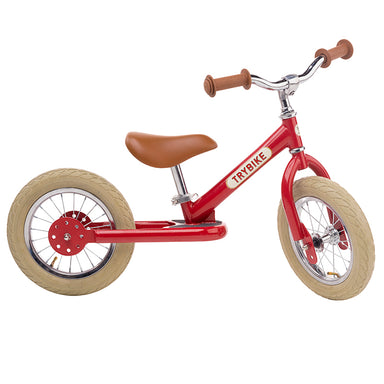 Trybike Red Vintage Trybike with Cream Tyres 2 Wheel