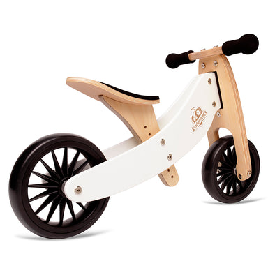 Artiwood Tiny Tot PLUS - White 2-in-1 Balance Bike and Trike 2 Wheel