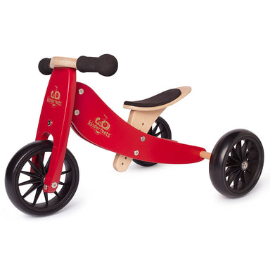 Kinderfeets Tiny Tot Cherry Red 2-in-1 Balance Bike and Tricycle Trike