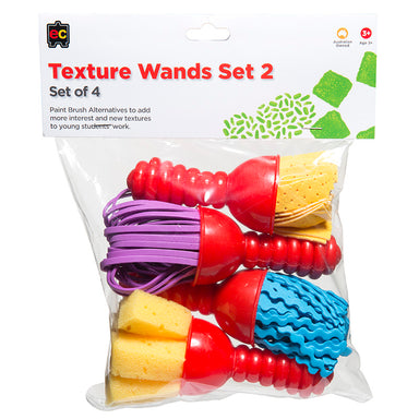 Educational Colours Texture Wands Set 4pc Packet