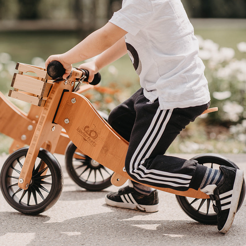 Artiwood Tiny Tot PLUS Bamboo 2-in-1 Balance Bike and Trike Boy Riding