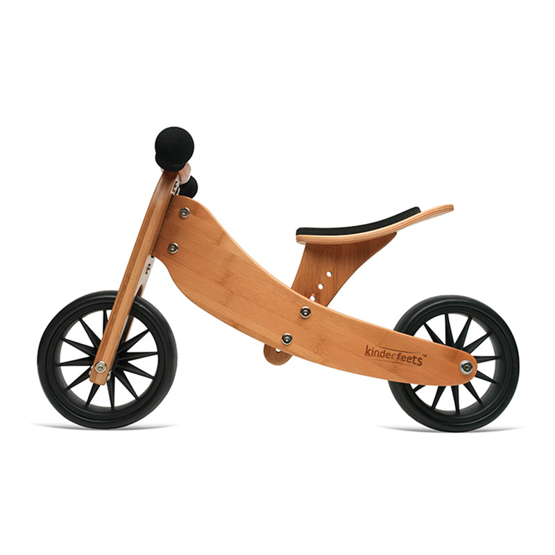 Kinderfeets Tiny Tot Bamboo 2-in-1 Balance Bike and Tricycle Trike Side view 2