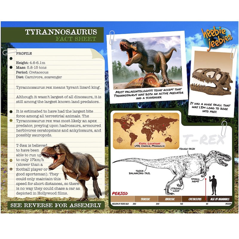 Heebie Jeebies Tyrannosaurus Dinosaur 3D Wood Kit 2