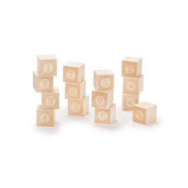 Uncle Goose Number Alphablanks Set of 14 Wooden Blocks Stacked