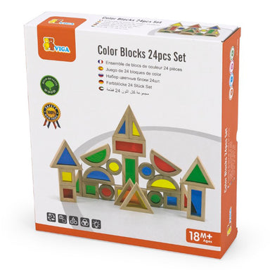 Viga Colourful Blocks 24pc Box