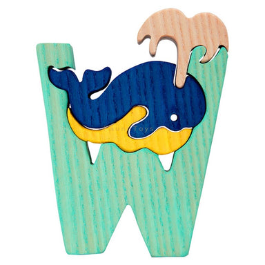 Fauna W for Whale Letter Puzzle