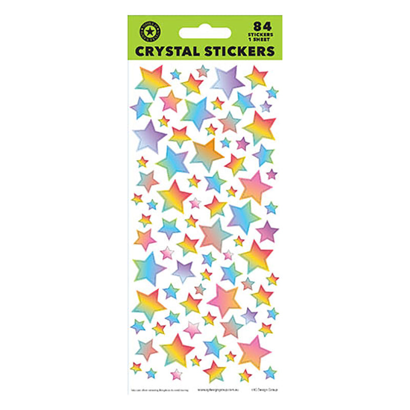 Rainbow Stars Crystal Sticker Sheet