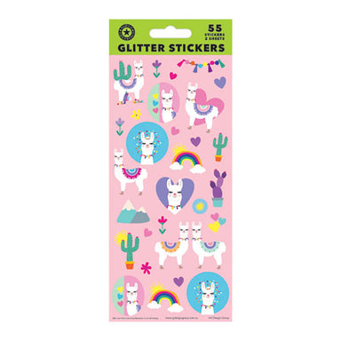 Llama Glitter Sticker Sheets