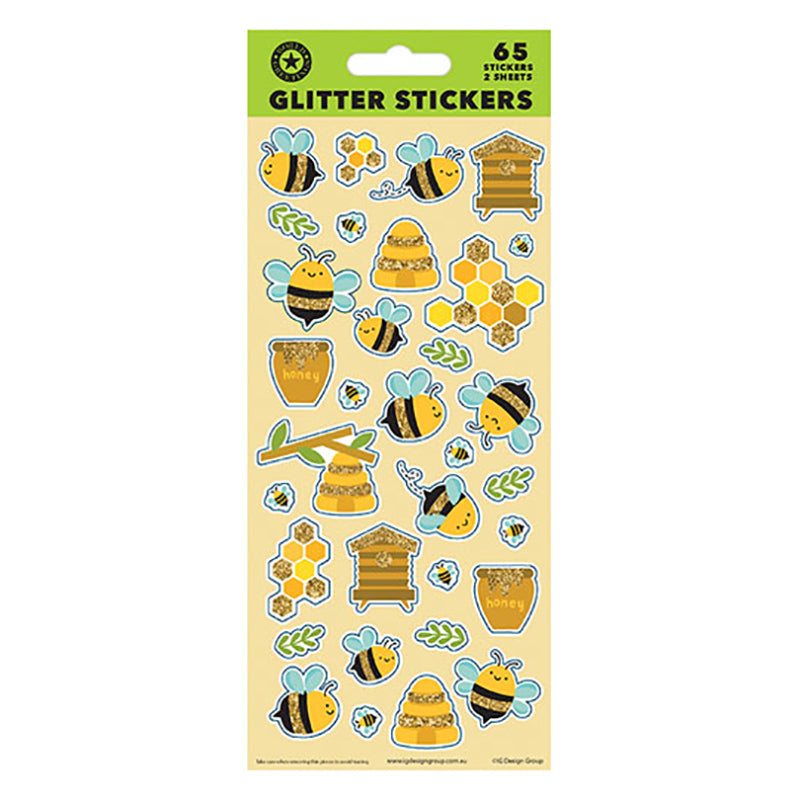 Bees Glitter Sticker Sheets