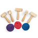 Educational Colours Wooden Pattern Hammers 5pc Playdough