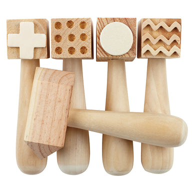 Educational Colours Wooden Pattern Hammers 5pc