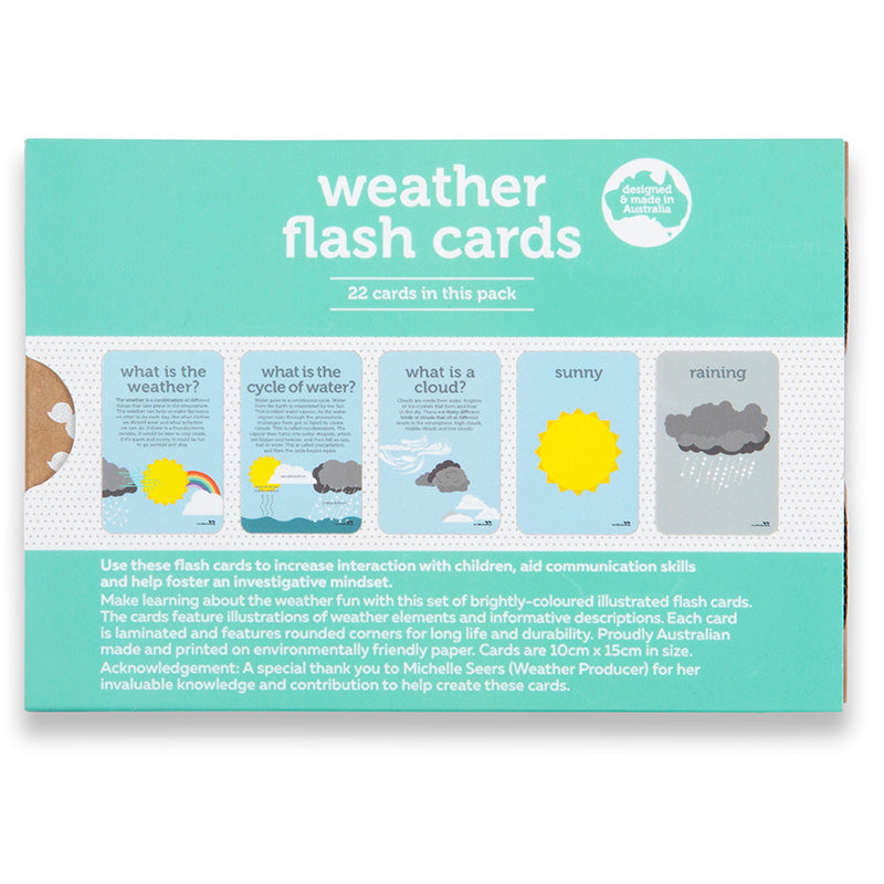 Two Little Ducklings Weather Flash Cards Back Cover