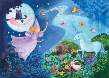 Djeco Fairy and Unicorn 36pc Silhouette Puzzle Complete