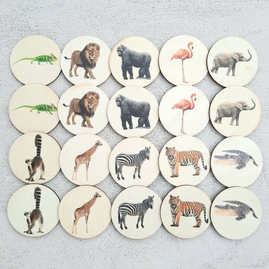 My Little Set Jungle Animals Real Life Memory Match Discs