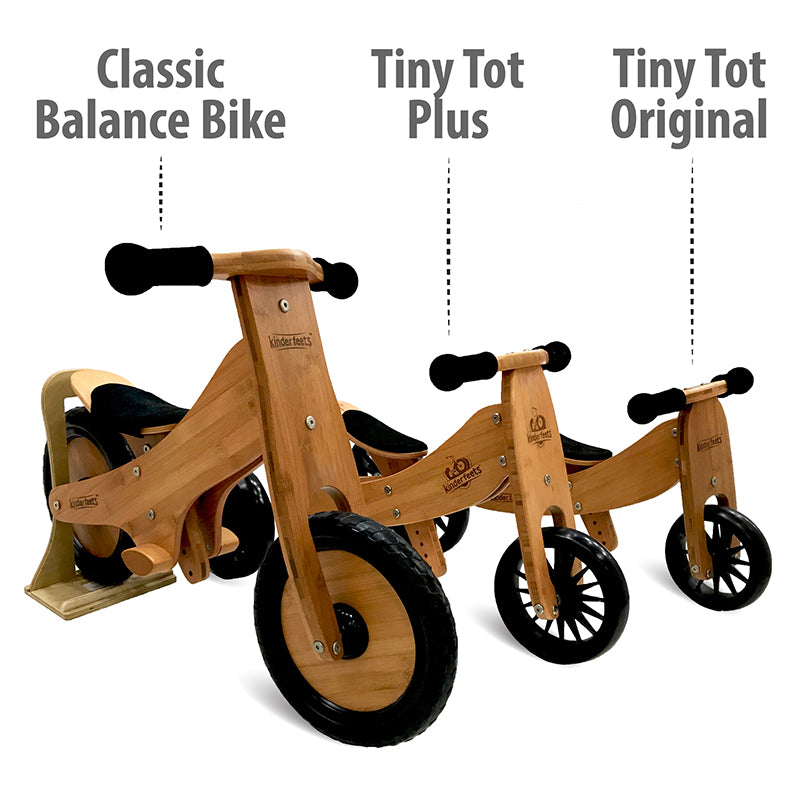 Artiwood Tiny Tot PLUS Bamboo 2-in-1 Balance Bike and Trike 3 versions